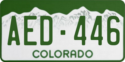 CO license plate AED446