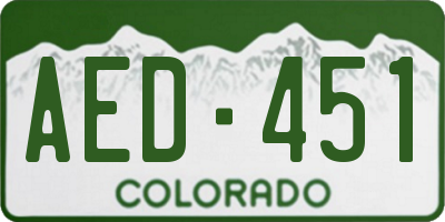 CO license plate AED451
