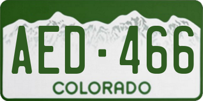 CO license plate AED466