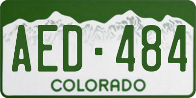 CO license plate AED484