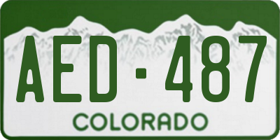CO license plate AED487