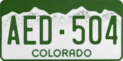 CO license plate AED504