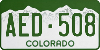 CO license plate AED508