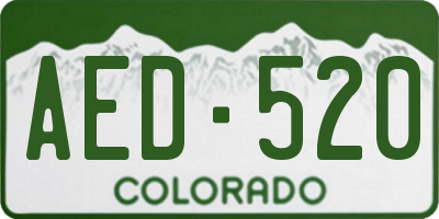 CO license plate AED520