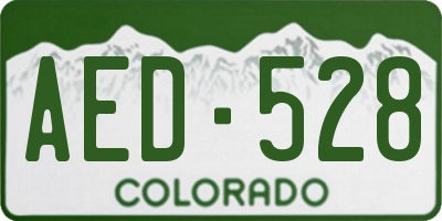 CO license plate AED528
