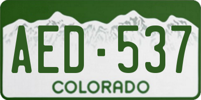 CO license plate AED537