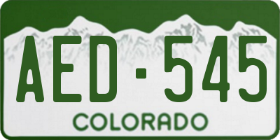 CO license plate AED545