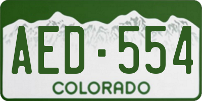 CO license plate AED554