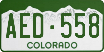 CO license plate AED558