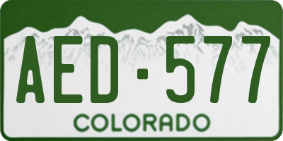 CO license plate AED577