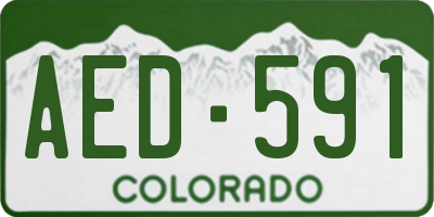 CO license plate AED591