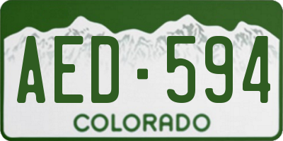 CO license plate AED594