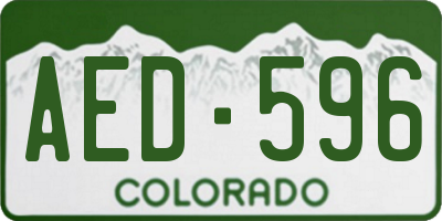 CO license plate AED596
