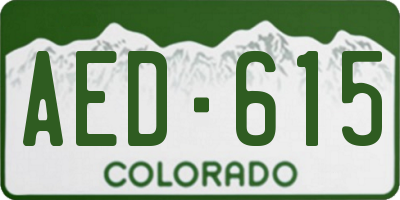 CO license plate AED615