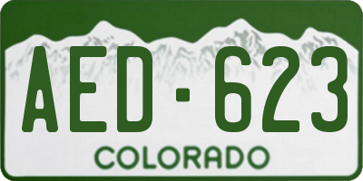 CO license plate AED623