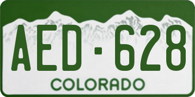 CO license plate AED628