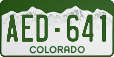 CO license plate AED641