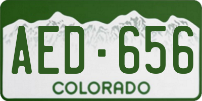 CO license plate AED656