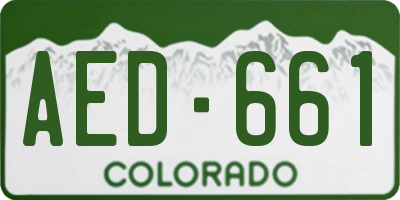CO license plate AED661