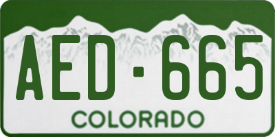 CO license plate AED665