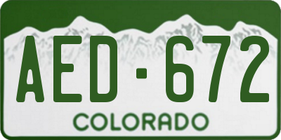 CO license plate AED672