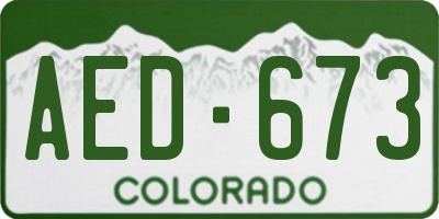 CO license plate AED673
