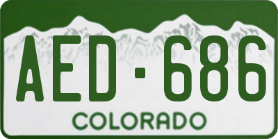 CO license plate AED686