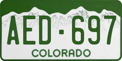 CO license plate AED697