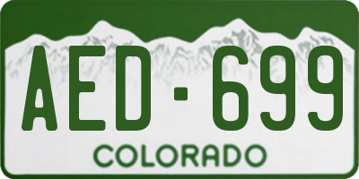 CO license plate AED699