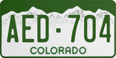 CO license plate AED704