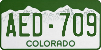 CO license plate AED709