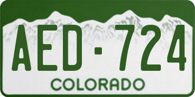CO license plate AED724