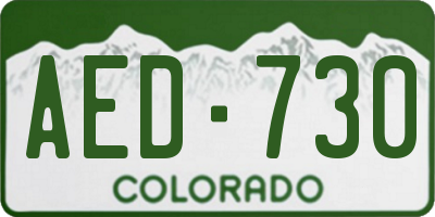 CO license plate AED730