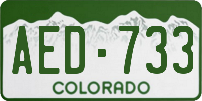 CO license plate AED733