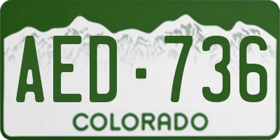 CO license plate AED736