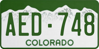 CO license plate AED748