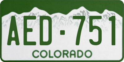 CO license plate AED751