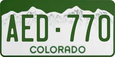 CO license plate AED770
