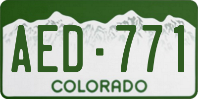 CO license plate AED771