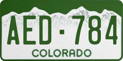 CO license plate AED784