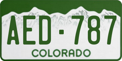CO license plate AED787