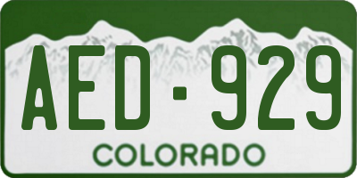 CO license plate AED929