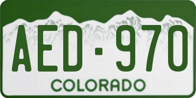 CO license plate AED970