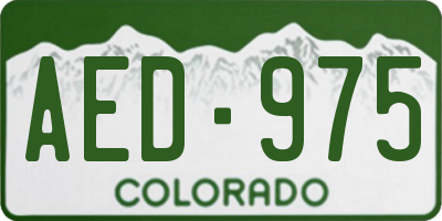 CO license plate AED975