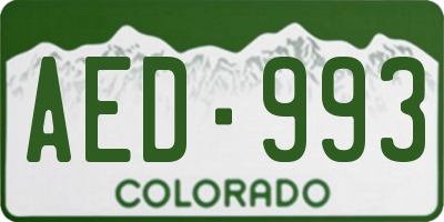 CO license plate AED993