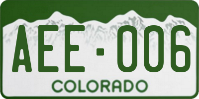 CO license plate AEE006