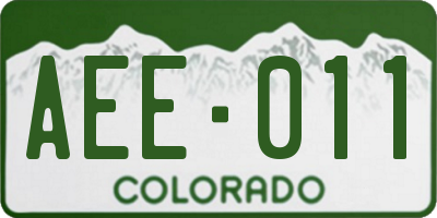 CO license plate AEE011