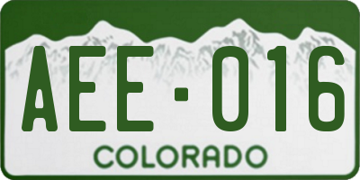 CO license plate AEE016