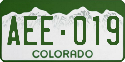CO license plate AEE019