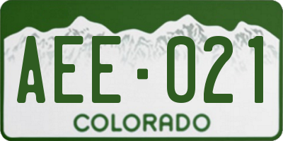 CO license plate AEE021
